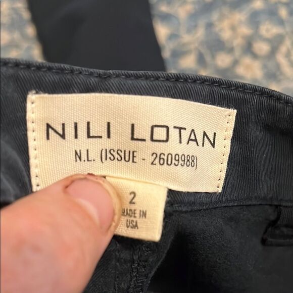 Nili Lotan Blue Frayed Hem Pockets Crop Pants Business Casual Minimalist Modern - Picture 10 of 15